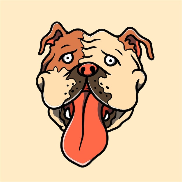 Hand Drawn Bulldog IllustrationxA