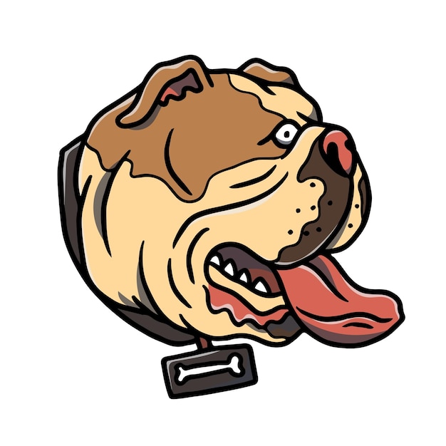 Hand Drawn Bulldog IllustrationxA