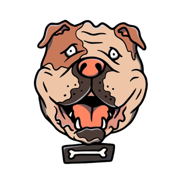 Hand Drawn Bulldog IllustrationxA