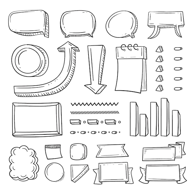 Hand drawn bullet journal elements