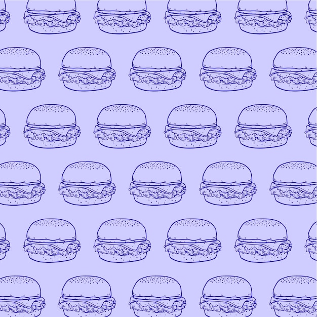 Hand drawn burger vector illustration with doodle style