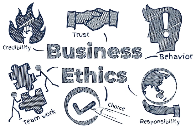 Vector hand-drawn business ethics illustration