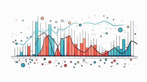 Vector hand drawn business graph doodle line art vector