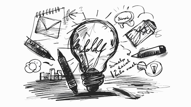 Hand Drawn Business Ideas Sketch on White Background