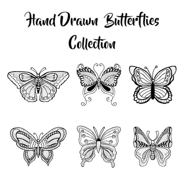  Hand Drawn Butterflies Collection