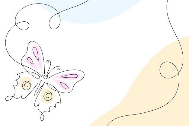 Hand drawn butterfly outline background