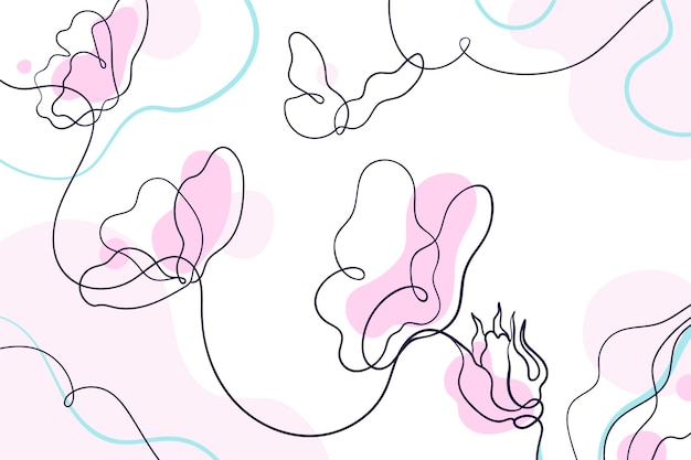 Hand drawn butterfly outline background