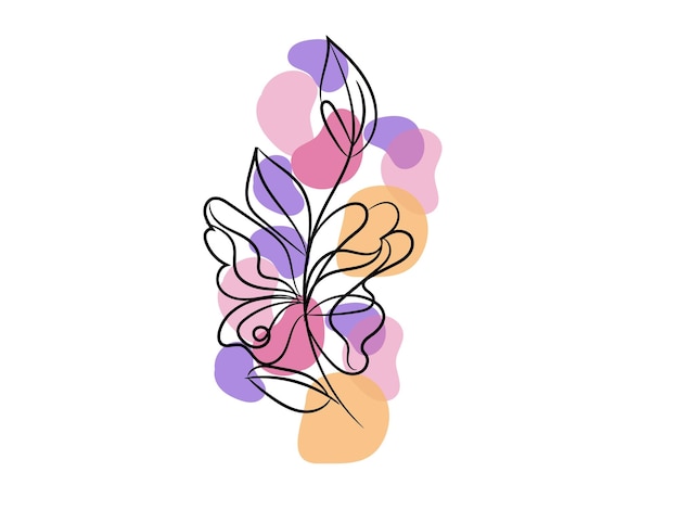 Hand drawn butterfly outline background