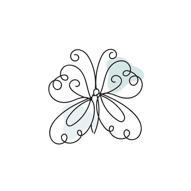 Hand drawn butterfly outline collection