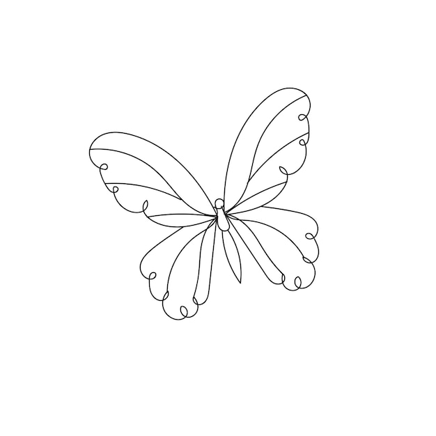 Hand drawn butterfly outline pack