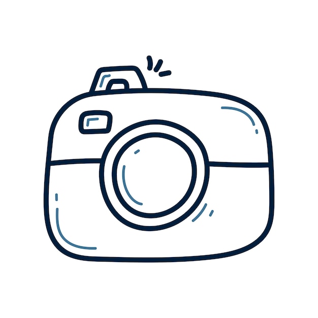 Hand drawn camera doodle illustration design Camera doodle icon vector