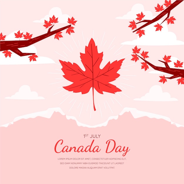 Vector hand drawn canada day illustration