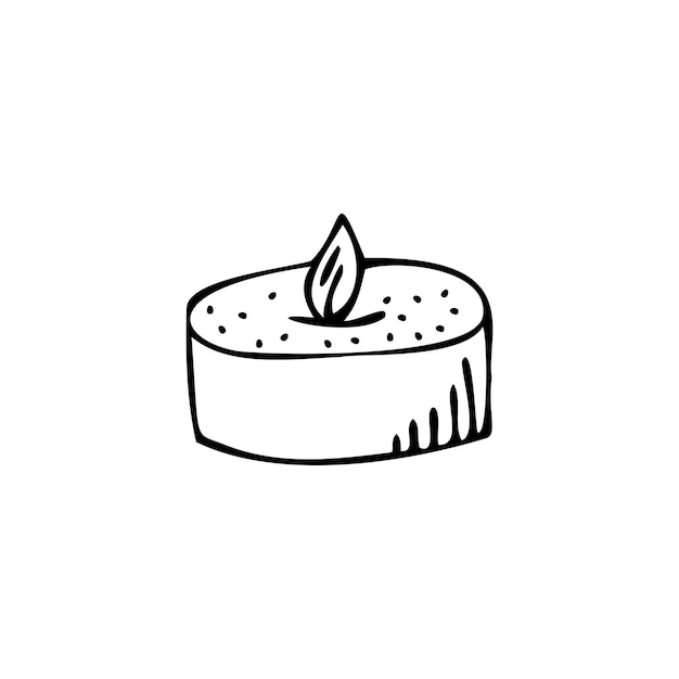 Hand drawn candle isolated on a white background