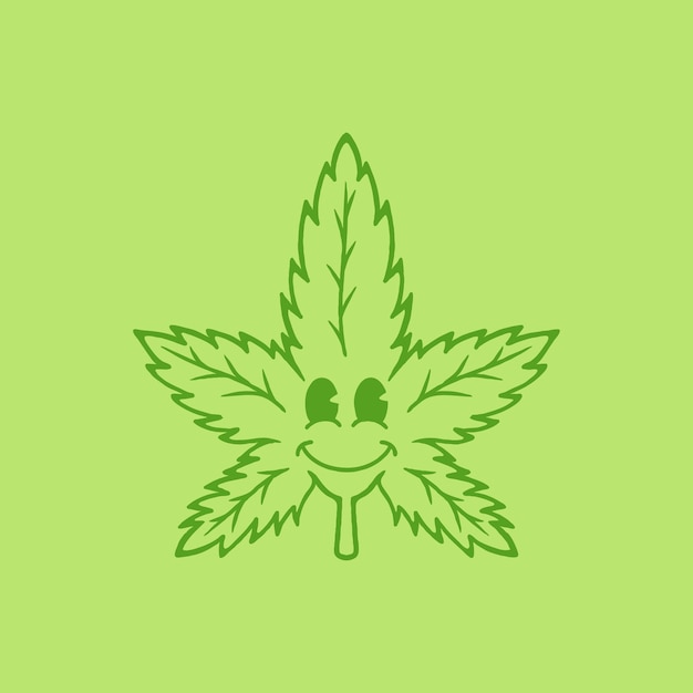 Hand drawn cannabis cartoon logo