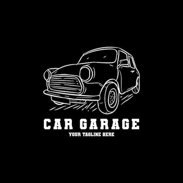 Hand drawn car garage logo design