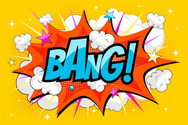 Hand drawn cartoon bang background