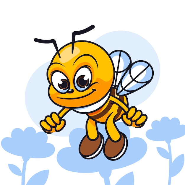 Hand drawn cartoon bee illustration