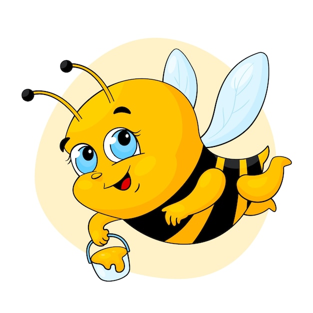 Hand drawn cartoon bee illustration