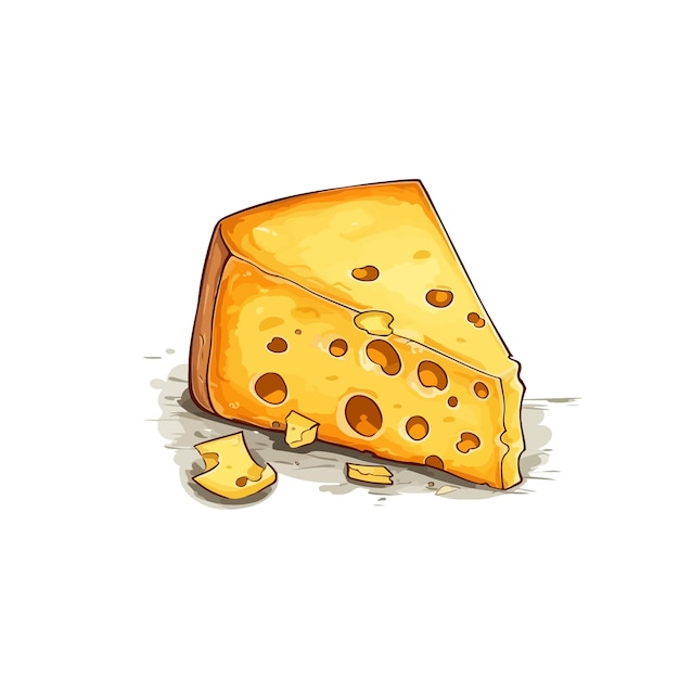 hand drawn cartoon cheese illustration