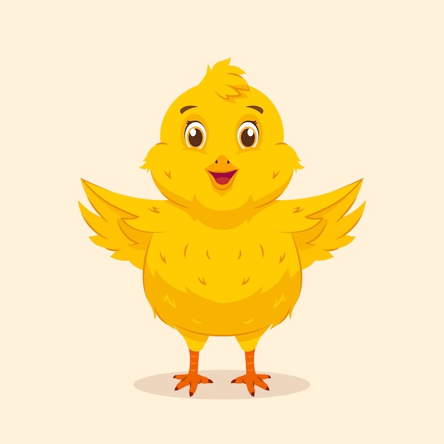 Hand drawn cartoon chick illustration