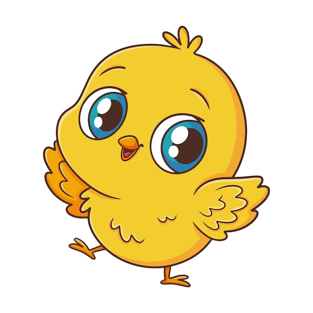 Hand drawn cartoon chick illustration