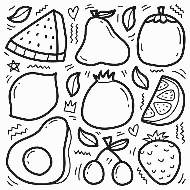 Vector hand drawn cartoon doodle fruit design