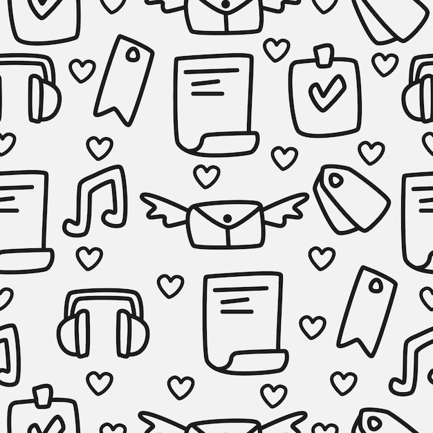 hand drawn cartoon doodle pattern design