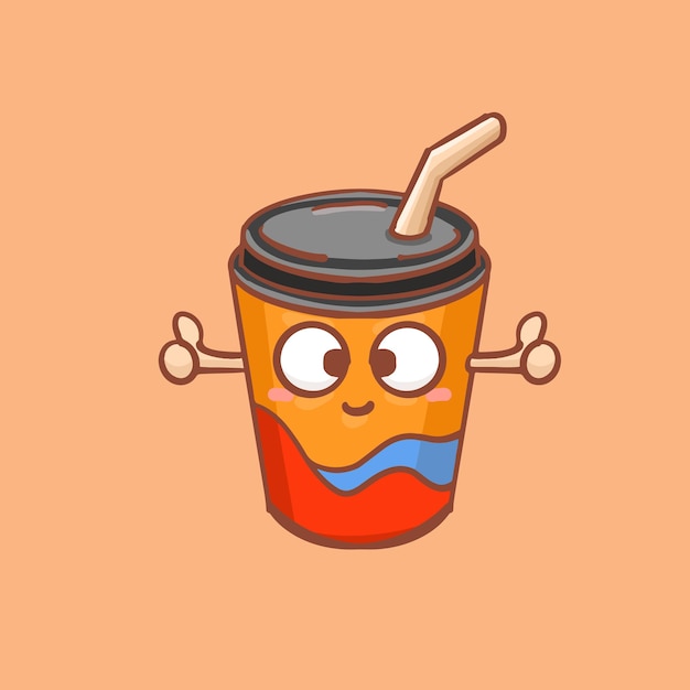 hand drawn cartoon drink cup illustration design