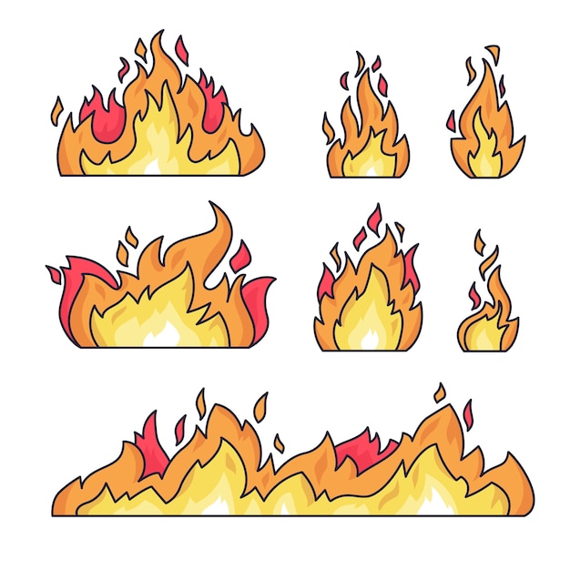 Hand drawn cartoon fire  illustration