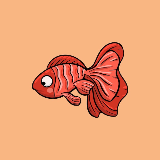 hand drawn cartoon guppy illustration