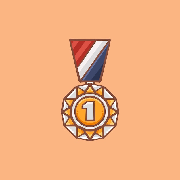 Hand drawn cartoon medal illustration design