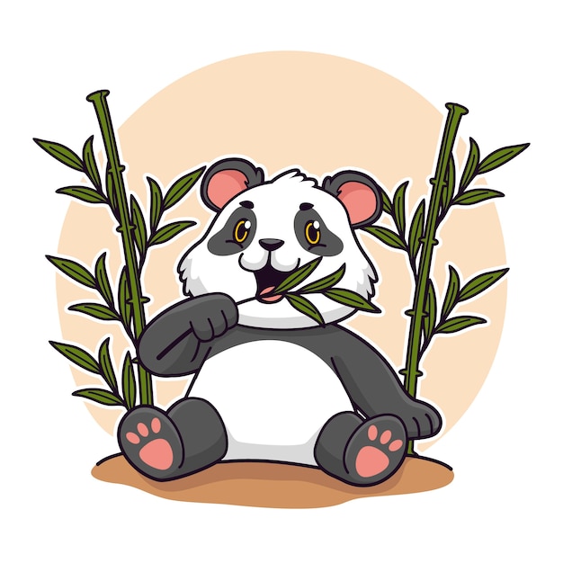 Hand drawn cartoon panda illustration