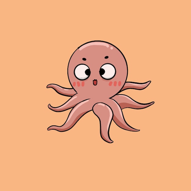 Hand drawn cartoon seafood biological octopus illustration design