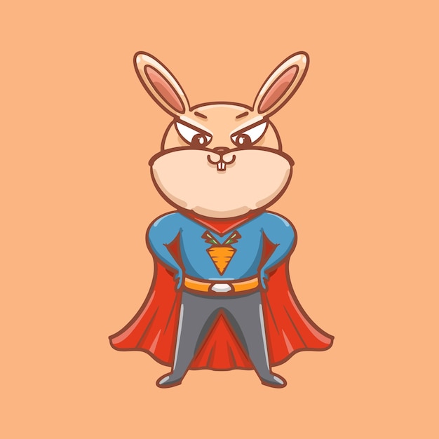 Hand drawn cartoon Superman illustration design in the year of the rabbit