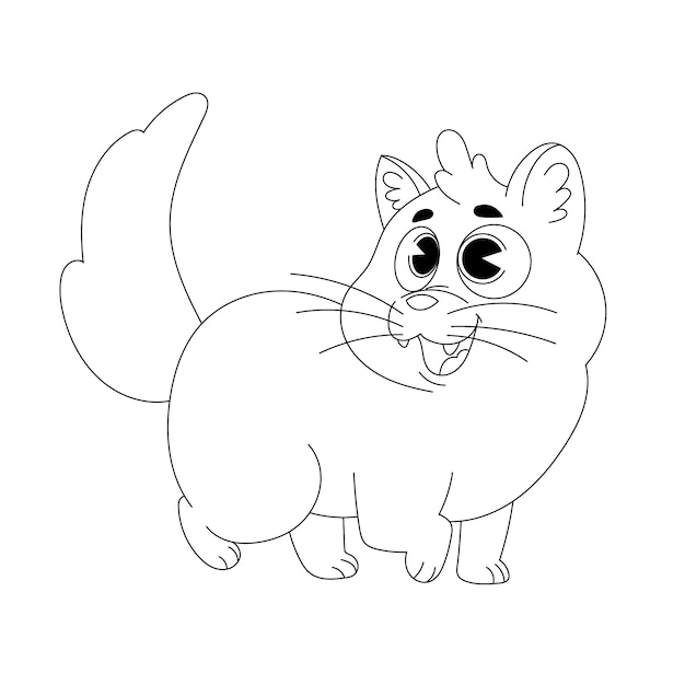 Hand drawn cat outline illustration