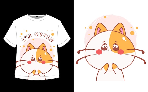 Hand drawn cat t shirt design