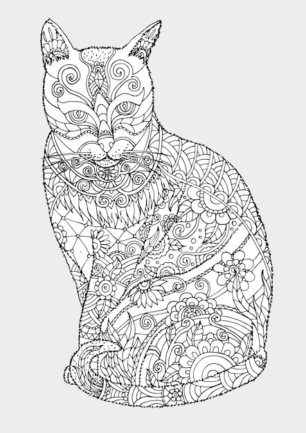 hand drawn cat 