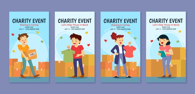 Hand drawn charity event template design