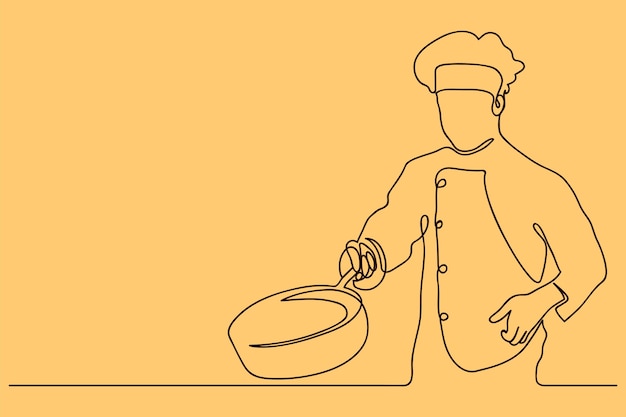 Hand drawn chef drawing illustration