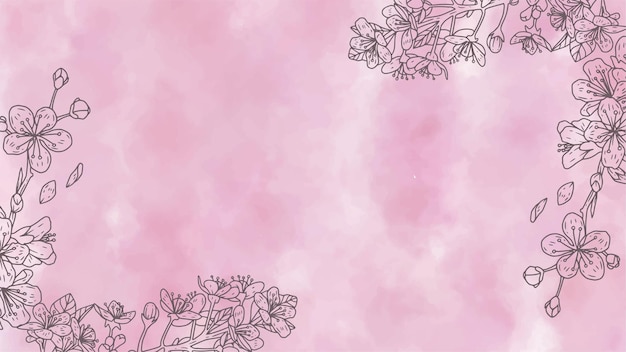 Hand drawn cherry blossom background b