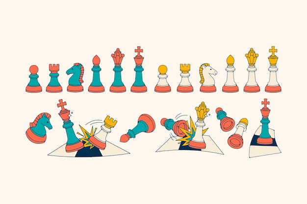 Hand Drawn Chess Doodle Illustration