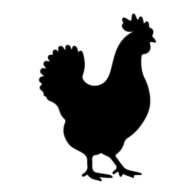 Hand drawn chicken silhouette illustration