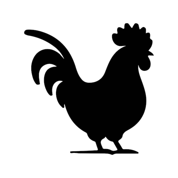 Hand drawn chicken silhouette illustration