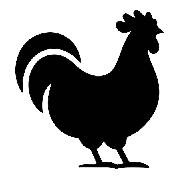 Hand drawn chicken silhouette illustration