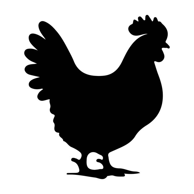 Hand drawn chicken silhouette illustration