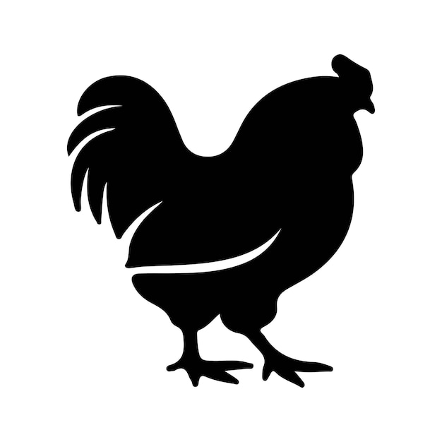 Vector hand drawn chicken silhouette illustration