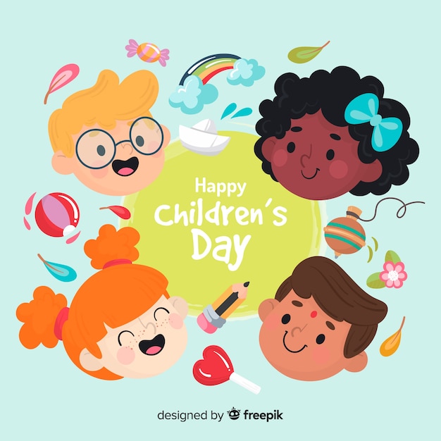 Hand drawn children's day background