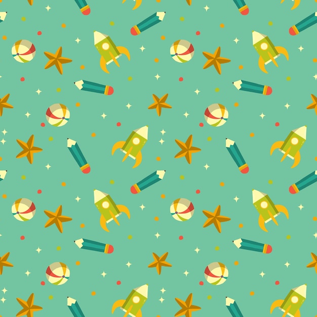 Hand drawn childrens day seamless pattern Vector illustration