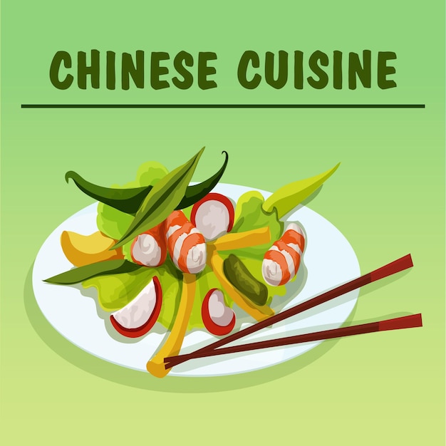 Vector hand drawn chinese food