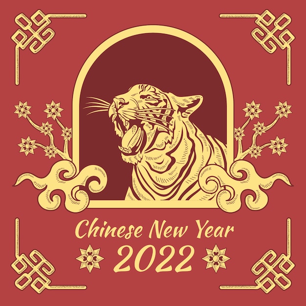 Hand drawn chinese new year illustration